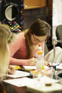 Stock art - college students working